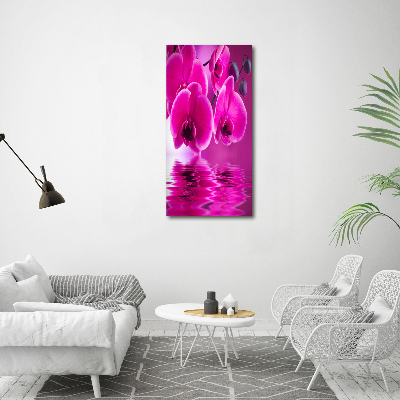 Foto leinwand vertikales Rosa Orchidee