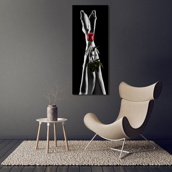 Foto leinwand vertikales Rose und Füße