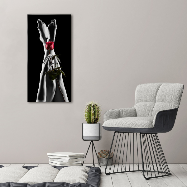 Foto leinwand vertikales Rose und Füße