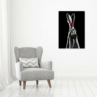 Foto leinwand vertikales Rose und Füße