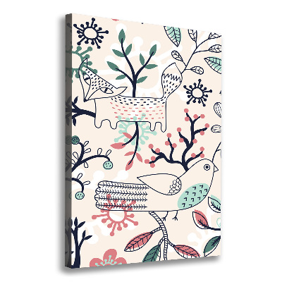 Foto auf leinwand vertikales Tiere und Blumen