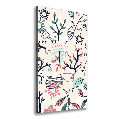 Foto auf leinwand vertikales Tiere und Blumen