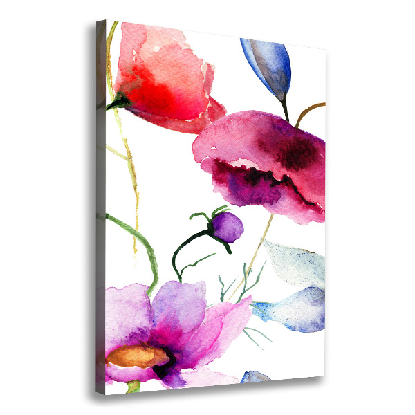 Wandbild vertikales Mohnblumen