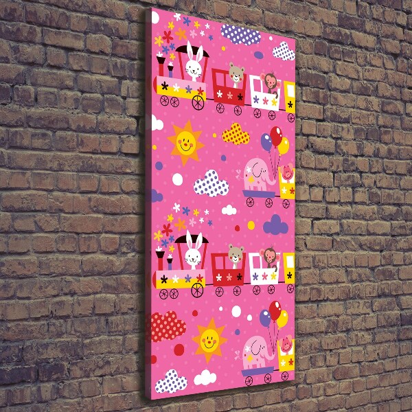 Foto leinwand vertikales Fröhlicher Zug