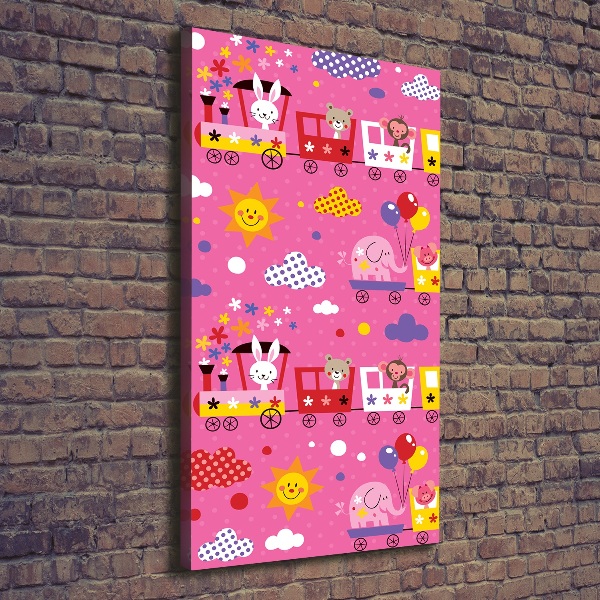 Foto leinwand vertikales Fröhlicher Zug