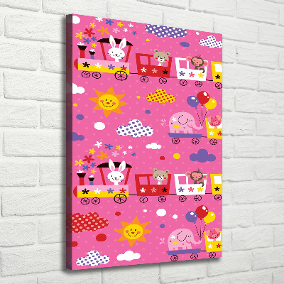 Foto leinwand vertikales Fröhlicher Zug