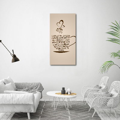 Foto leinwand vertikales Eine Tasse Kaffee