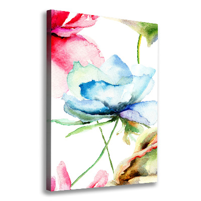 Foto leinwand vertikales Mohnblumen