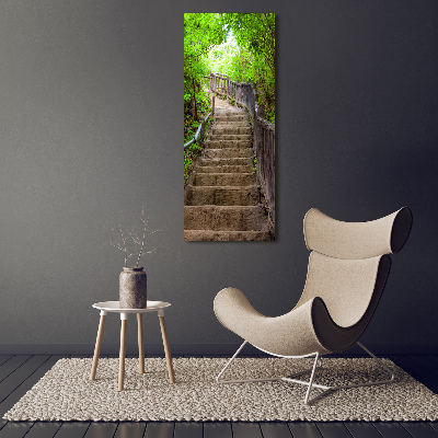 Wandbild vertikales Treppe im Wald