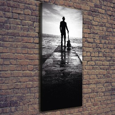 Foto auf leinwand vertikales Gitarrist auf dem Pier