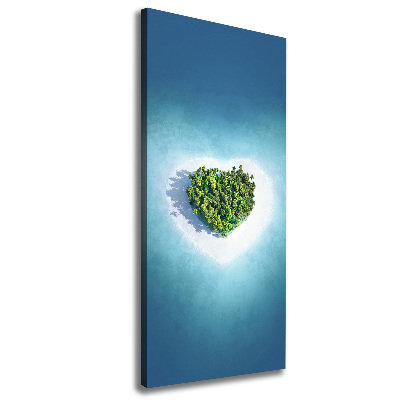 Foto auf leinwand vertikales herzförmiger Strand