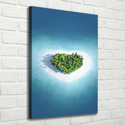 Foto auf leinwand vertikales herzförmiger Strand