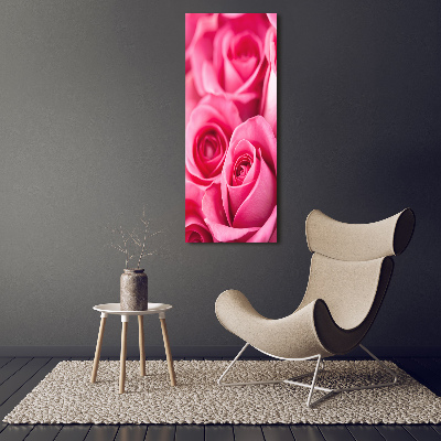 Wandbild vertikales Rosa Rosen