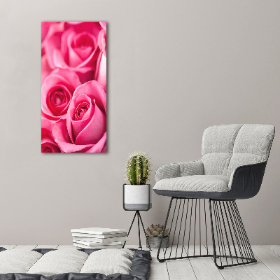 Wandbild vertikales Rosa Rosen