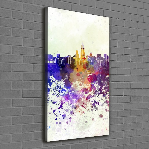 Wandbild vertikales Das farbenfrohe Chicago