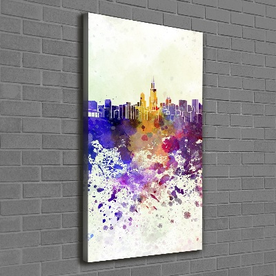 Wandbild vertikales Das farbenfrohe Chicago