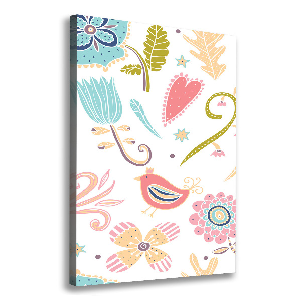 Foto auf leinwand vertikales Pflanzen und Vögel