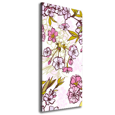 Wandbild vertikales Kirschblüten