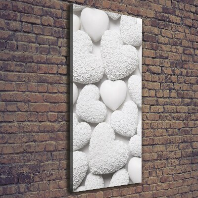 Wandbild vertikales Weißer Herz-Hintergrund