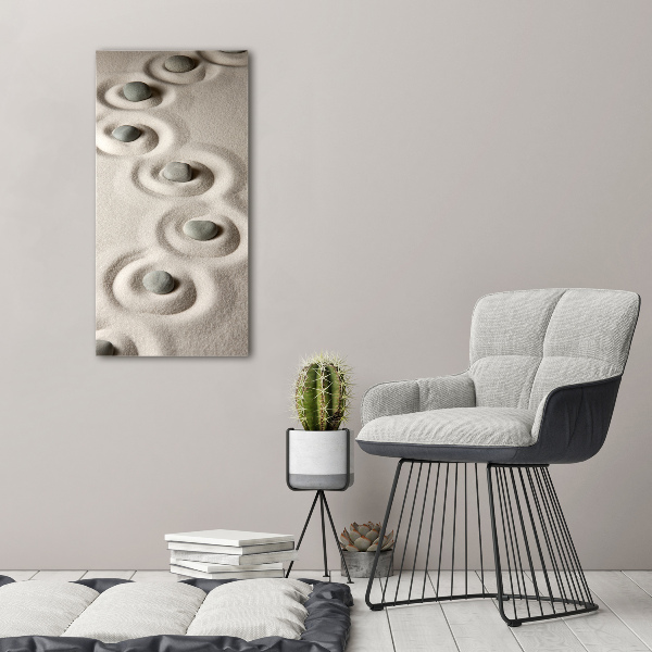 Wandbild vertikales Steine ​​im Sand