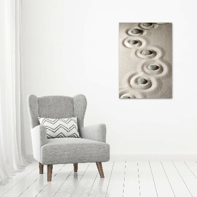 Wandbild vertikales Steine ​​im Sand