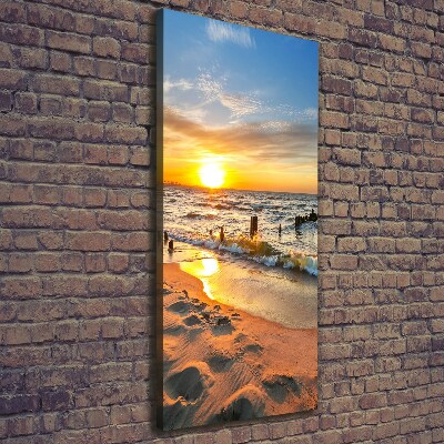 Foto leinwand vertikales Sonnenuntergang am Meer