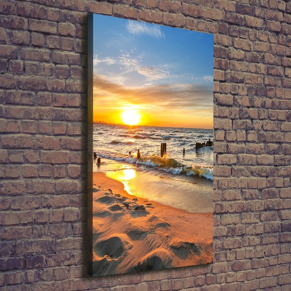 Foto leinwand vertikales Sonnenuntergang am Meer