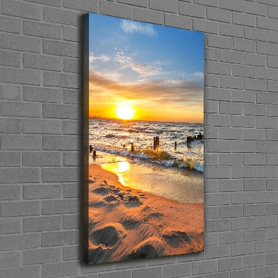 Foto leinwand vertikales Sonnenuntergang am Meer