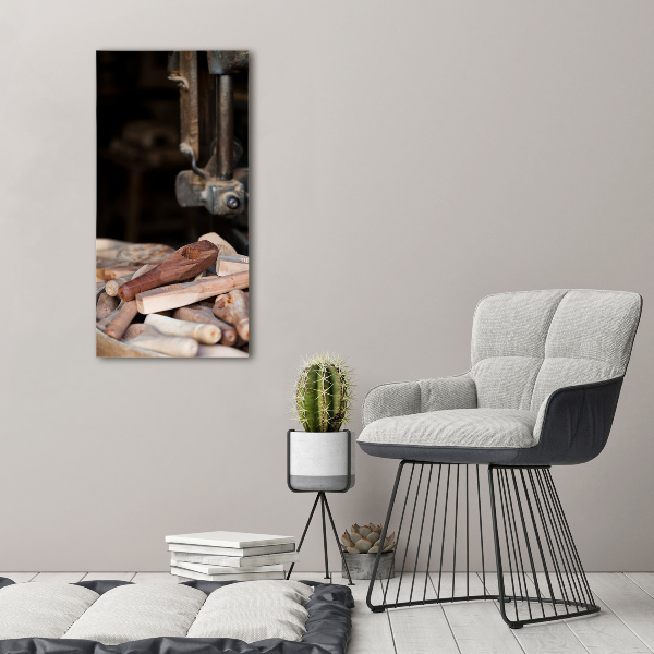 Foto leinwand vertikales Holzwerkzeuge