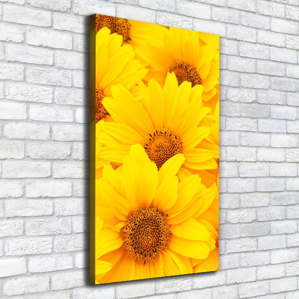 Wandbild vertikales Sonnenblumen