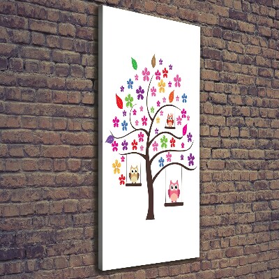 Foto leinwand vertikales Eulen auf Schaukeln