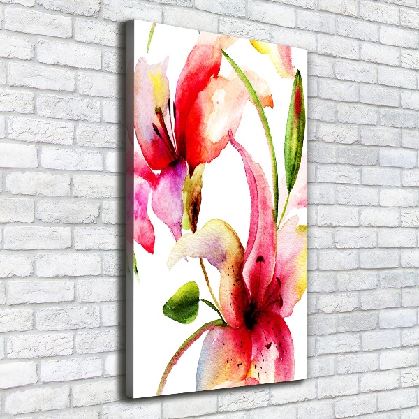 Foto leinwand vertikales Lilienblüten