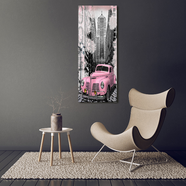 Wandbild vertikales Rosa Auto