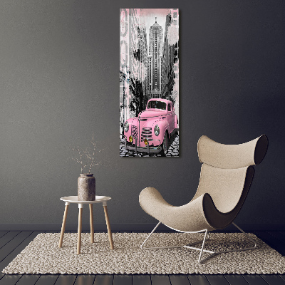 Wandbild vertikales Rosa Auto