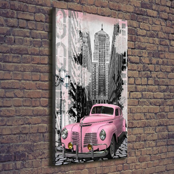 Wandbild vertikales Rosa Auto