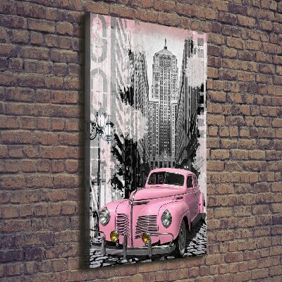 Wandbild vertikales Rosa Auto