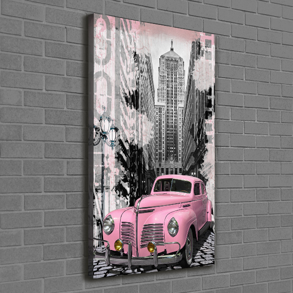 Wandbild vertikales Rosa Auto