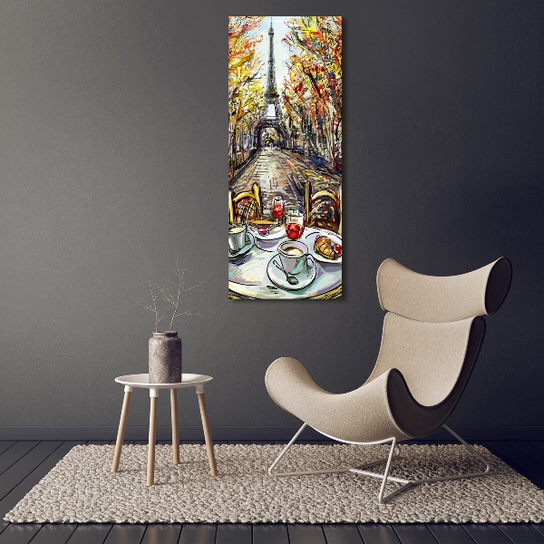 Foto leinwand vertikales Frühstück in Paris