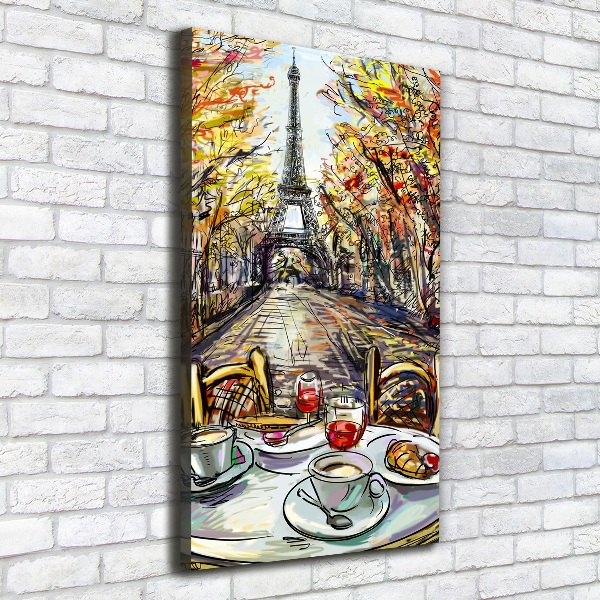 Foto leinwand vertikales Frühstück in Paris
