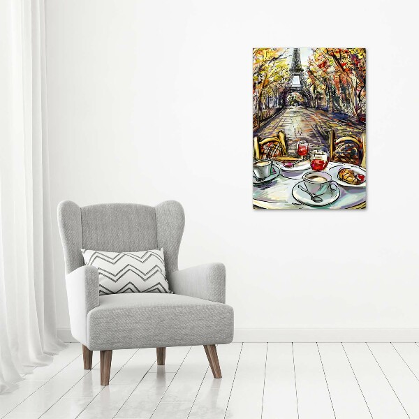 Foto leinwand vertikales Frühstück in Paris