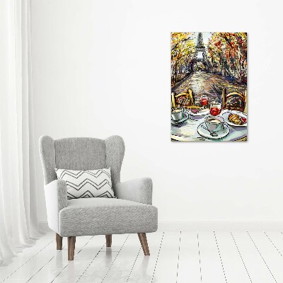Foto leinwand vertikales Frühstück in Paris