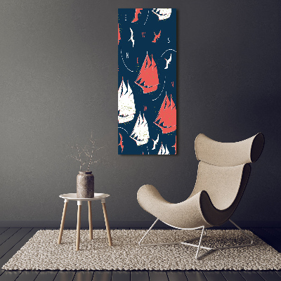 Wandbild vertikales Schiffe Seevögel