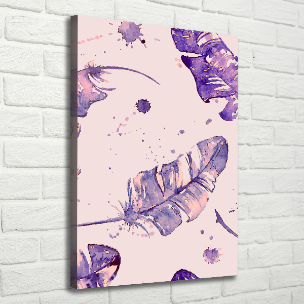 Foto auf leinwand vertikales Federn