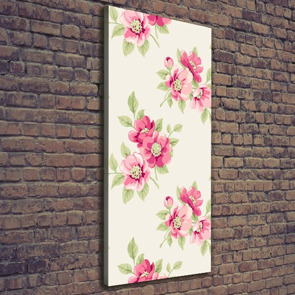 Foto leinwand vertikales Rosa Blüten