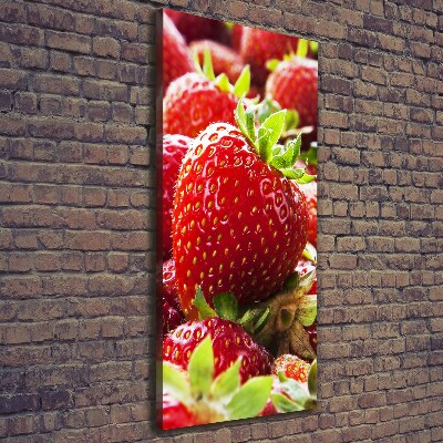 Foto leinwand vertikales Erdbeeren