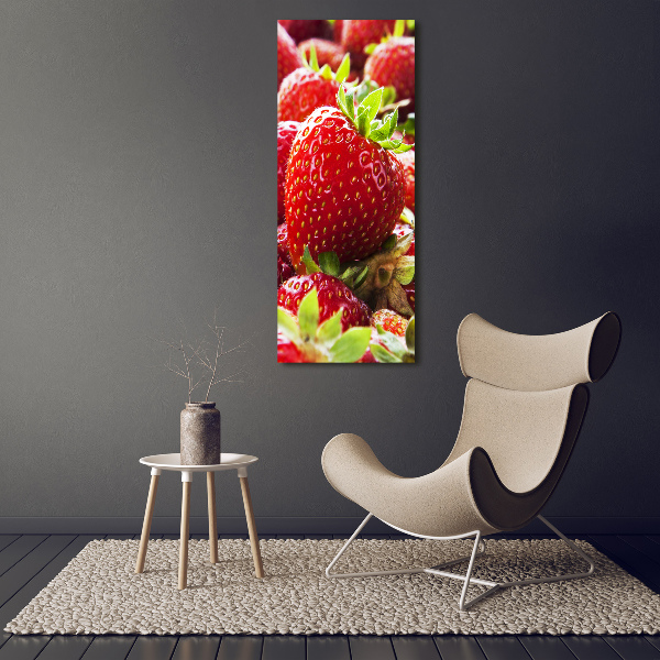 Foto leinwand vertikales Erdbeeren