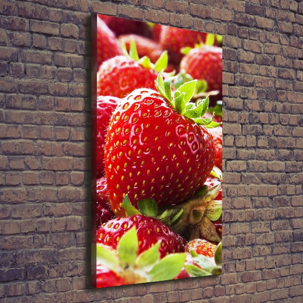 Foto leinwand vertikales Erdbeeren