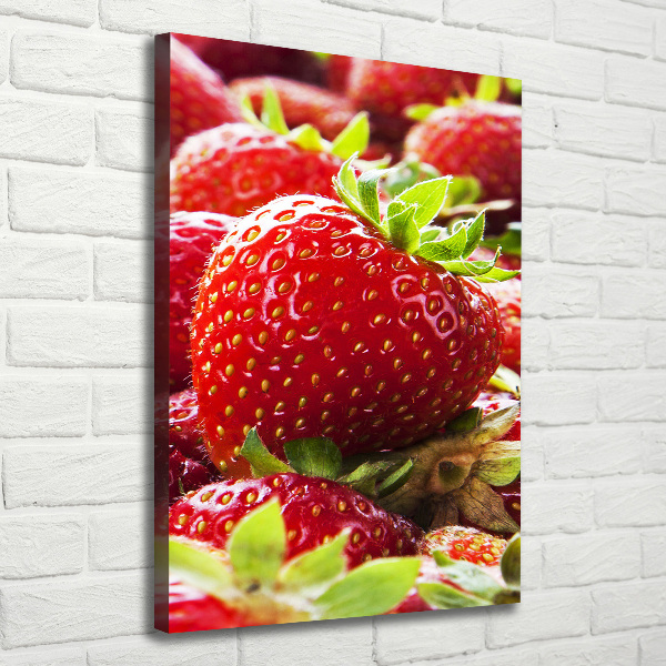Foto leinwand vertikales Erdbeeren