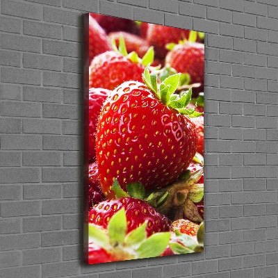 Foto leinwand vertikales Erdbeeren