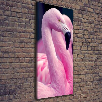 Foto leinwand vertikales Flamingos